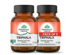 A TATA Product - Organic India Triphala Capsules - 60 Caps (Pack of 2) , Supports Immune System, Colon & Digestion, Balanced Bowel & Gut Health, Contains Bioactives and Antioxidants, GMP & NPOP Certified Organic 