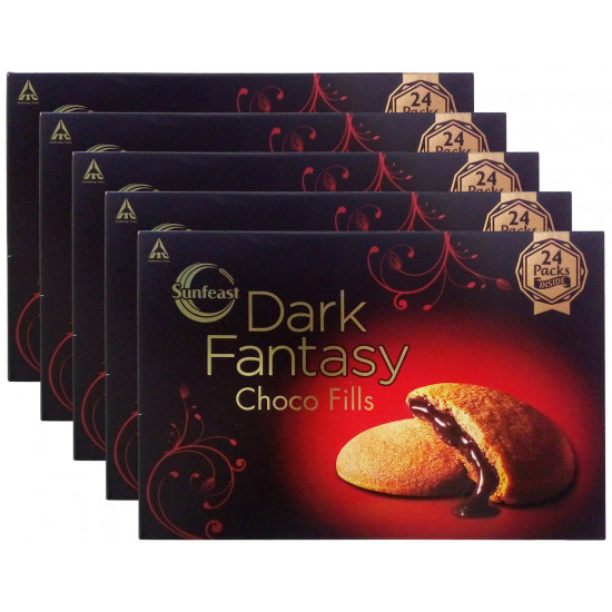 More Combo - Sunfeast Dark Fantasy Biscuits - Choco Fills, 300g (Pack of 5) Promo Pack