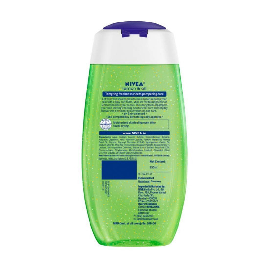 NIVEA Lemon and oil 250ml Body Wash (Pack of 3)| Shower Gel with Scent of Lemon and Care Oil | Pure Glycerin for Instant Soft & Summer Fresh Skin|Microplastic Free |Clean, Healthy & Moisturized Skin