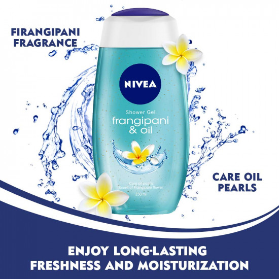 NIVEA Frangipani and oil 250ml Body Wash (Pack of 3)| Shower Gel with Frangipani and Care Oil | Pure Glycerin for Instant Soft & Summer Fresh Skin|Microplastic Free |Clean, Healthy & Moisturized Skin