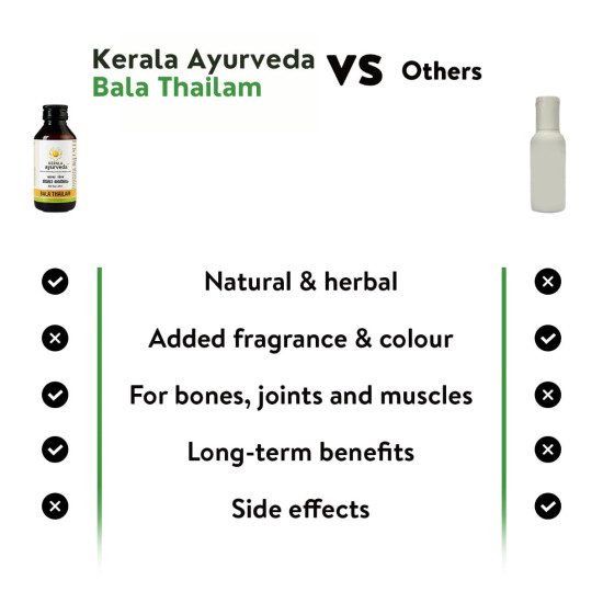 Kerala Ayurveda Bala Thailam 450 ml | Muscle and Bone Strengthening Abhyanga Oil | Age Related Joint Issues| For Healthy Joints & Muscles | With Bala, Guduchi, Rasna, Curd, Milk, and Sesame Oil