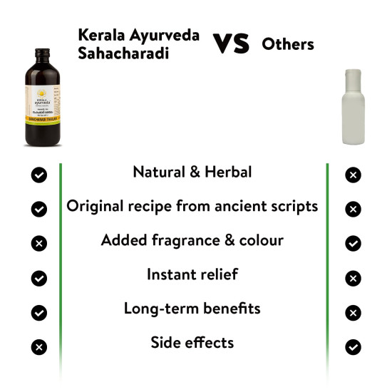 Kerala Ayurveda Sahacharadi Thailam 450 ml| Back pain oil | Massage Oil | Relief from Back pain and sciatica | Ayurvedic Tel for Muscle and Joint Pain| With Sahachara, Dashmoola, Manjistha, Sesame Oil Base | Original Ayurvedic Herbal formulation.