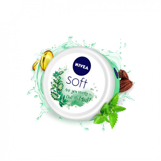 NIVEA Soft, Light Moisturising Cream, Chilled Mint, 100ml