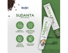 Sri Sri Tattva Sudanta Original Toothpaste - All Natural, Fluoride Free Tooth Paste with Cloves, Cinnamon, Bakul & More - 200g (Pack of 2), for Kids and Adults