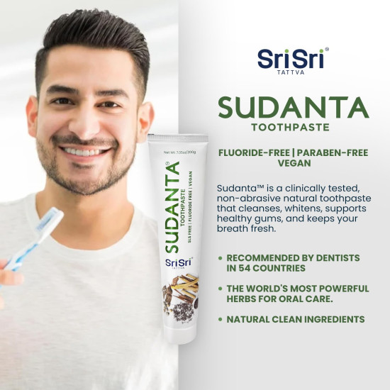 Sri Sri Tattva Sudanta Original Toothpaste - All Natural, Fluoride Free Tooth Paste with Cloves, Cinnamon, Bakul & More - 200g (Pack of 2), for Kids and Adults Sri Sri Tattva Sudanta Original Toothpaste - All Natural, Fluoride Free Tooth Paste with Cloves, Cinnamon, Bakul & More - 200g (Pack of 2), for Kids and Adults