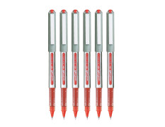 uni-ball Eye UB157 0.7 mm Roller Ball Pens, Red Ink, Pack of 6