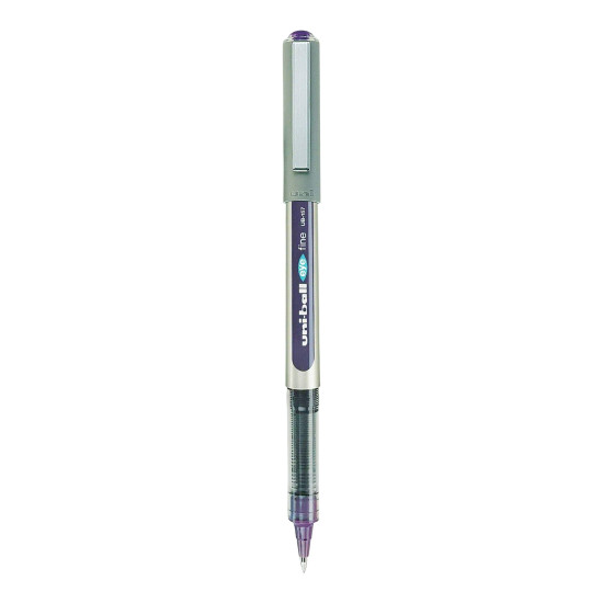 uni-ball Eye UB157 0.7 mm Roller Ball Pens, Violet Ink, Pack of 6