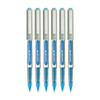 uni-ball Eye UB157 0.7 mm Roller Ball Pens, Light Blue Ink, Pack of 6