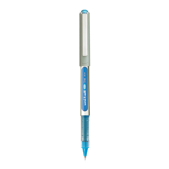 uni-ball Eye UB157 0.7 mm Roller Ball Pens, Light Blue Ink, Pack of 6