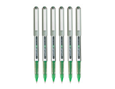 Uniball Eye UB157 0.7mm Roller Ball Pen | Green Ink, Pack of 6