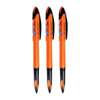 UNI-BALL Air UBA188ELM 0.5mm Roller Ball Pen | Orange Body, Blue Ink, Pack of 3