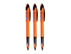 UNI-BALL Air UBA188ELM 0.5mm Roller Ball Pen | Orange Body, Blue Ink, Pack of 3