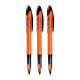 UNI-BALL Air UBA188ELM 0.5mm Roller Ball Pen | Orange Body, Blue Ink, Pack of 3
