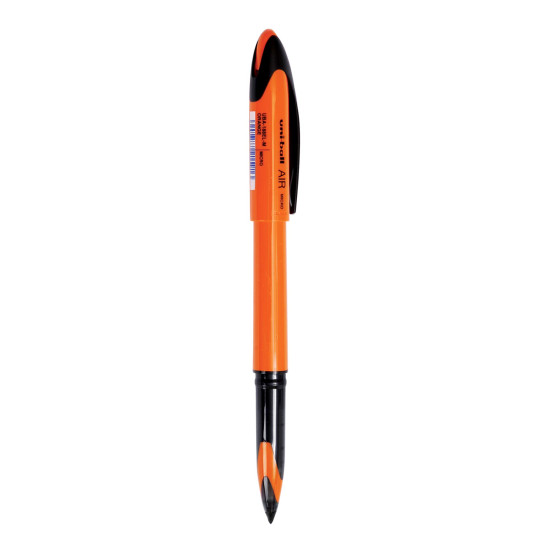 UNI-BALL Air UBA188ELM 0.5mm Roller Ball Pen | Orange Body, Blue Ink, Pack of 3