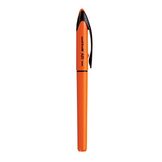 UNI-BALL Air UBA188ELM 0.5mm Roller Ball Pen | Orange Body, Blue Ink, Pack of 3