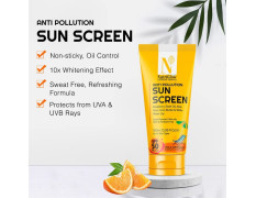 NutriGlow Advanced Organics Anti Pollution Sun Screen SPF 50 PA+++ For Non Greasy Daily Moisturizer With Broad Specrtrum For Dry, Damage and Tan Free Skin, All Skin Types, (100 ml)