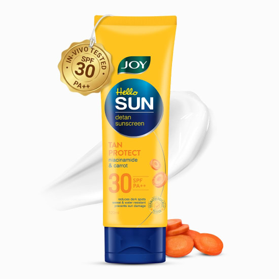 Joy Broad Spectrum SPF 30 Face & Body Sunscreen (120ml) | INVIVO Tested | Sunblock & Anti Tan Sunscreen For Normal to Oily Skin | Lightweight, Non Greasy & Zero White Cast