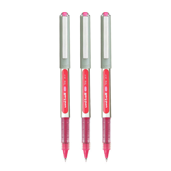uni-ball Eye UB157 0.7 mm Roller Ball Pens, Pink Ink, Pack of 3