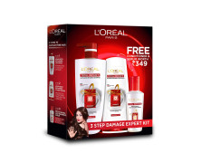 L'Oreal Paris Total Repair 5 Shampoo 704ml Combo with Conditioner, 192.5ml + Serum, 40ml FREE