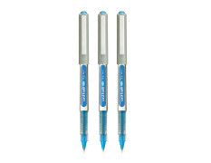 uni-ball Eye UB157 0.7 mm Roller Ball Pens, Light Blue Ink, Pack of 3