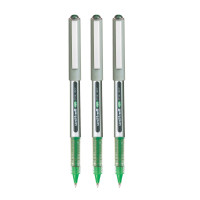 UNI-BALL Eye UB157 0.7mm Roller Ball Pen | Waterproof Pigment Ink | Lightweighted Sleek Body | Long Lasting Smudge Free Ink | School and Office stationery | Green Ink, Pack of 3