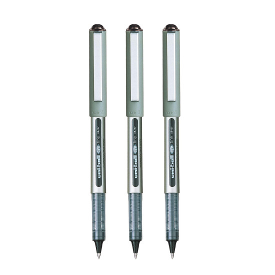 uni-ball Eye UB157 0.7 mm Roller Ball Pens, Black Ink, Pack of 3
