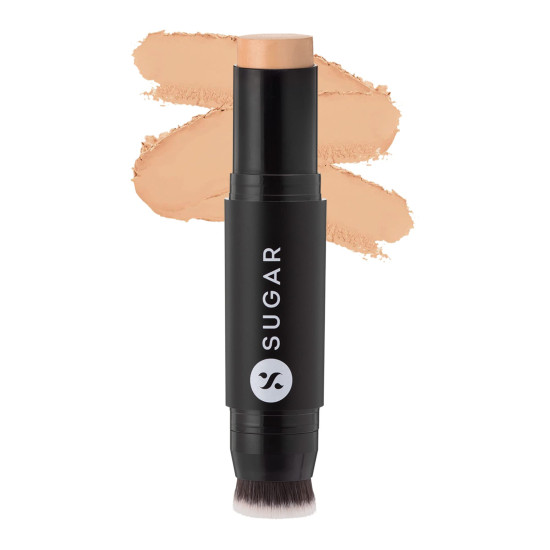 SUGAR Cosmetics Ace Of Face Foundation Stick with In-Built Brush | Lasts 24hrs | Full Coverage Foundation for Women | 12gm - 37 Freddo