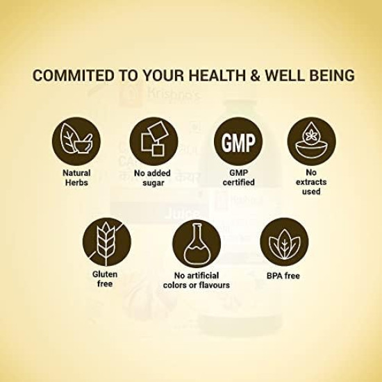 KRISHNA's HERBAL & AYURVEDA Cholesterol Care Juice - 500 Ml | Contains Honey With Apple Cider Ginger Garlic, Sugar Free, Health Drink