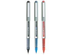 Uniball Eye UB157 0.7mm Roller Ball Pen | Blue, Black & Red Ink, Pack of 3