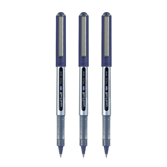 uni-ball Eye UB150 0.5mm Roller Ball Pen | Blue Ink, Pack of 3