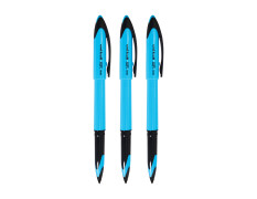 UNI-BALL Air UBA188ELM 0.5mm Roller Ball Pen | Light Blue Body, Blue Ink, Pack of 3