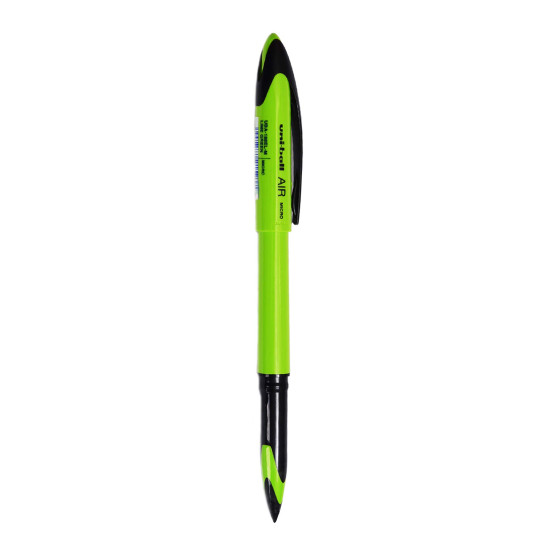 UNI-BALL Air UBA188ELM 0.5mm Roller Ball Pen | Lime Green Body, Blue Ink, Pack of 3