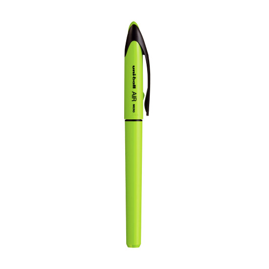 UNI-BALL Air UBA188ELM 0.5mm Roller Ball Pen | Lime Green Body, Blue Ink, Pack of 3