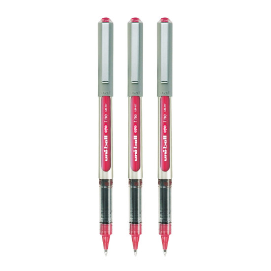 uni-ball Eye UB157 0.7 mm Roller Ball Pens, Wine Ink, Pack of 3