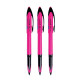 UNI-BALL Air Micro UBA 188 ELM 0.5mm Roller Ball Pen | Pink Body, Blue Ink, Pack of 3
