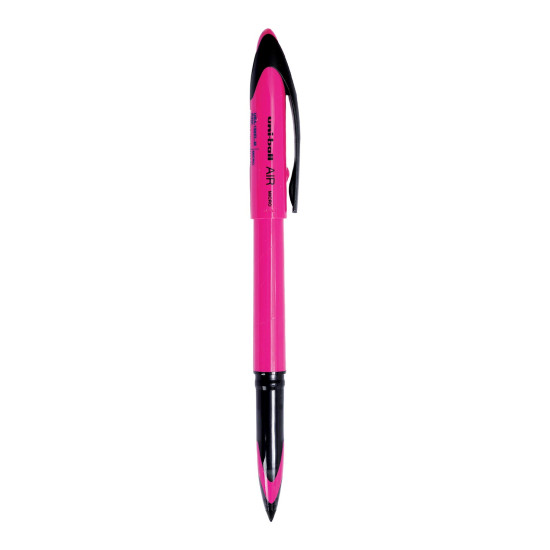 UNI-BALL Air Micro UBA 188 ELM 0.5mm Roller Ball Pen | Pink Body, Blue Ink, Pack of 3