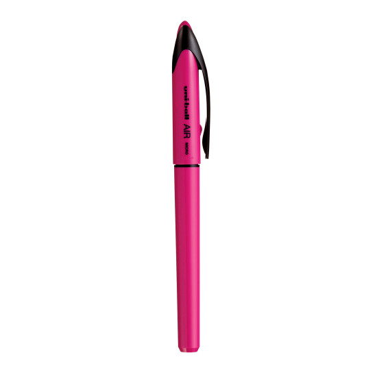 UNI-BALL Air Micro UBA 188 ELM 0.5mm Roller Ball Pen | Pink Body, Blue Ink, Pack of 3