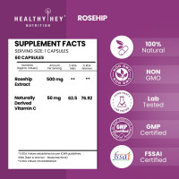 HealthyHey Nutrition Rosehip Extract 60 Veg Capsules