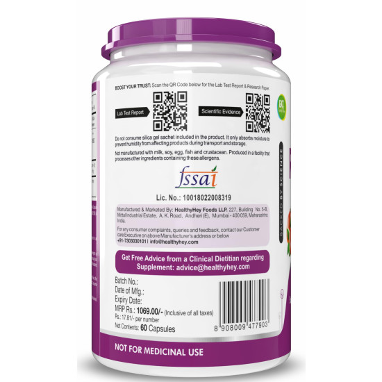 HealthyHey Nutrition Rosehip Extract 60 Veg Capsules