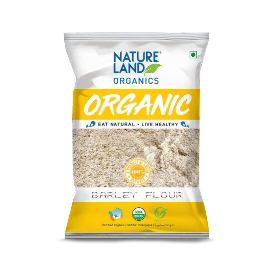 Natureland Organic Barley Flour / Jau Flour 500 Gm - Healthy Organic Flour