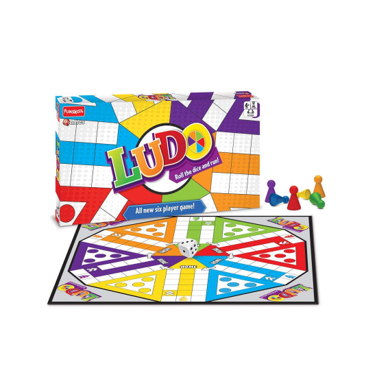 Funskool Games - Ludo 2018, The Classic startegy Game Board, Unique 6 Player Game, Kids and Family, 2-6 Players, 4 & Above