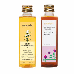 Auravedic Nalpamaradi Thailam 100ml Saffron Face Oil 100ml Nalpamaradi Thailam Skin Brightening Treatment Face Oil For Glowing Skin De Tan For Men Women