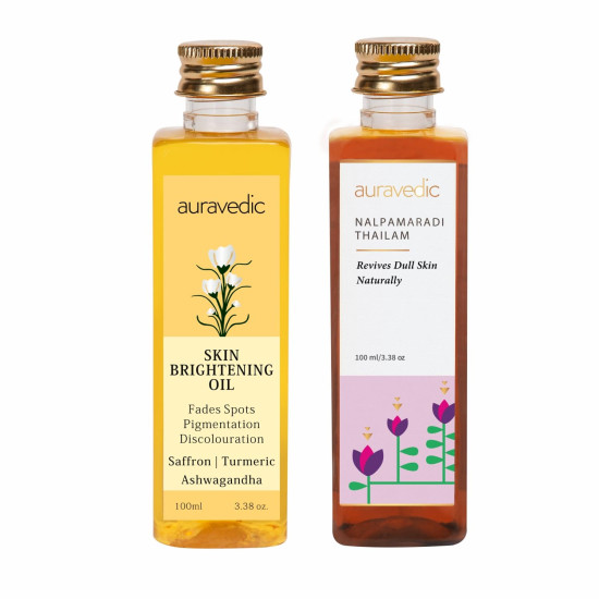 Auravedic Nalpamaradi Thailam 100ml Saffron Face Oil 100ml Nalpamaradi Thailam Skin Brightening Treatment Face Oil For Glowing Skin De Tan For Men Women