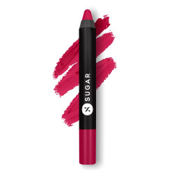 SUGAR Cosmetics Matte as Hell Crayon Lipsticks for Women | Lasts Up To 8+ Hours | Lip Crayon with Sharpener | 2.8gm - 22 Donna Pinciotti