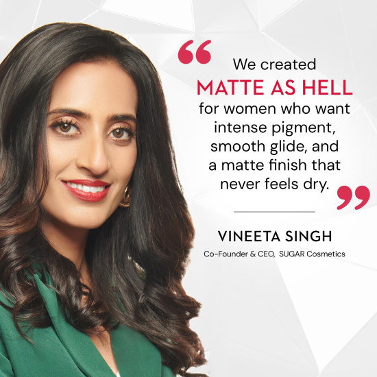 SUGAR Cosmetics Matte as Hell Crayon Lipsticks for Women | Lasts Up To 8+ Hours | Lip Crayon with Sharpener | 2.8gm - 23 Jessica Day