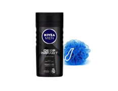 NIVEA Men Deep Impact Shower Gel, 250ml With Free Loofah