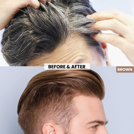 VIP Brown Hair Colour Shampoo, 180ml for Women and Men | Quick & Easy Grey Coverage in 15 Mins | Alternate to Hair Dye | Salon like Hair Color at Home