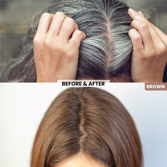 VIP Brown Hair Colour Shampoo, 180ml for Women and Men | Quick & Easy Grey Coverage in 15 Mins | Alternate to Hair Dye | Salon like Hair Color at Home