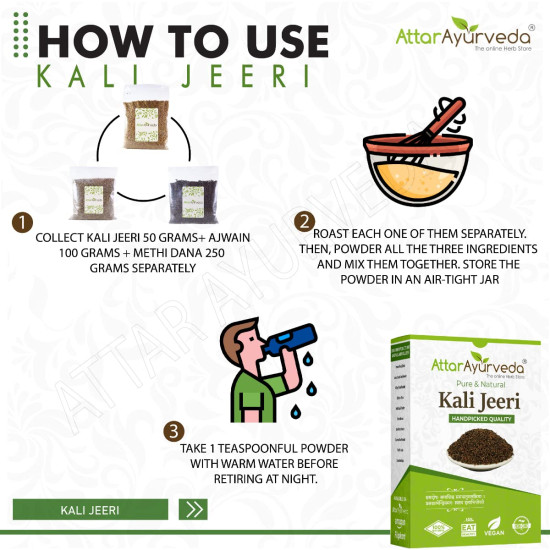 Attar Ayurveda Original Kali Jeeri - 100 grams