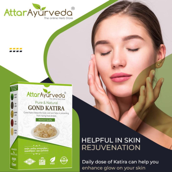 Attar Ayurveda Gond Katira Pure (Edible Gum) - 200 grams | Tragacanth Gum | High Cooling Properties Herbal Food | Super Food |